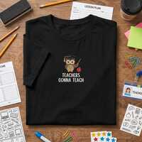 Teachers Gonna Teach Embroidered T Shirt, Graduation Owl Tee, Cute Teacher Appreciation Gift, Back t