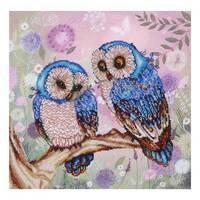 Bead Embroidery Kit OWLS DIY Needlepoint craft set Beaded stitching beadwork bird bead kit BIRDS be
