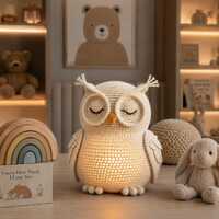 Sleeping Owl Crochet Pattern PDF, Amigurumi Owl Lamp Pattern, Cute Nursery Decor Crochet Tutorial