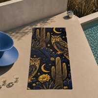 Mystical Owl Pool Towel, Printed Starry Night Desert Blanket, Unique Birthday Gift For Him, Custom P