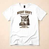 Owl Surveillance Shirt, Vintage Engraved Wildlife Tee, Humorous Nature Lover Gift, Bold Typography T