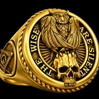 Wise Owl Skull Ring - Gothic Owl Wings Signet Sterling Silver Statement Jewelry Gift Her