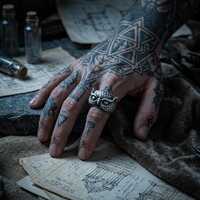 Gothic Owl Ring Vintage Silver Mens Statement Band Sterling Jewelry