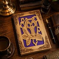 Owl Wooden Journal Handmade | Laser Engraved Notebook | Rustic Nature Gift | Artisan Journal for Wri