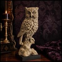 Gothic Owl Statue Dark Academia Witchy Halloween Decor 14” Vintage