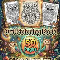 50 Owl Coloring Pages PDF | Digital Download