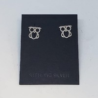 Sterling Silver Owl Earrings