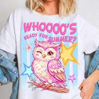 Whooo's ready for Summer Png, Striped Owl Png, Preppy Owl Png, Last Day Of School Png, School Fa