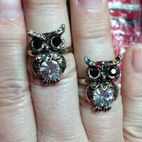 Owl Ring Rhinestone , Adjustable, Clear Rhinestones, Gift, Women, Teen, Birthday, Gift Box, Red Rhin
