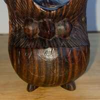 Vintage hand carved solid Blackwood OWL figurine/ ornament, small