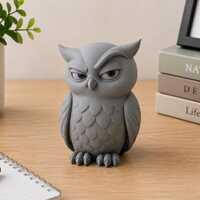 Cute Owl Figurine Desk Decor, Owl Statue Home Decoration, Wise Owl Ornament, Office Desk Accent, Boo