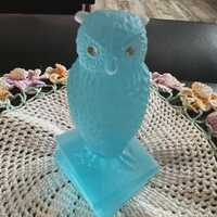 Westmoreland Blue Frost Glass Owl on Books Figurine