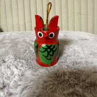 Burmese Lucky Owl (Painted) Figurine Keychain| Myanmar Folk Art Figurine | Lucky Charm Gift