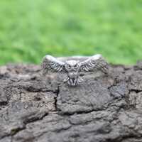 Silver Owl Ring, Handmade Ring, 925 Sterling Silver, Designer Ring, Minimalist Ring, Statement Jewel