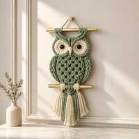 Macrame Owl Wall Hanging Pattern PDF, Crochet Owl Wall Decor Tutorial, Boho Owl Fiber Art, DIY Home 