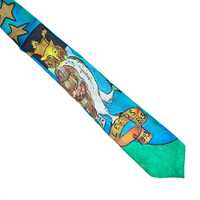 Crowned Owl Centenary Psychedelic Vibrant Pattern Philip Dawson Design Necktie, Leeds
