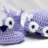 Owl Baby Booties Beanie Pattern PDF, Crochet Booties Set, Infant Gift Guide Digital Download