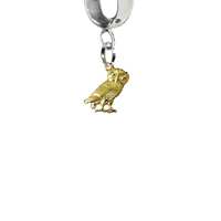 Roman Owl gold Pewter charm on bail 5mm Hole add to Bracelet necklace wa