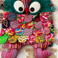 Handmade Patchwork Owl Backpack &ndash; Colorful Boho Festival Bag