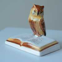 Vintage Hungarian Porcelain Owl Figurine: Collectible Bird Statuette