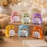 Mini Glow In The Dark Owl Figurines, Desktop Shelf Decor, Small Ornament Gift