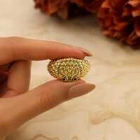 Gold Owl Ring, Vintage Owl Statement Ring, Adjustable Animal Ring, Woodland Bird Jewelry, Boho Gold 