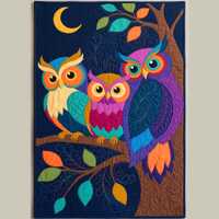 Whimsical Owl Haven Quilt Pattern | Owl Applique Sewing PDF | Patchwork Quilt | Quilted Wall Hanging