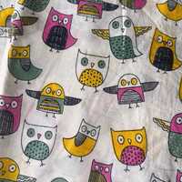 Owl Print Cotton Fabric, Colorful Owl Fabric by the Yard, Quilting Cotton, Kids Fabric, Nursery Fabr