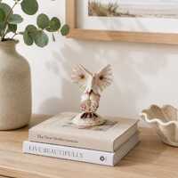 Vintage Handmade Seashell Owl Figurine – Coastal Beach Decor, Nautical Ornament (11.5cm)
