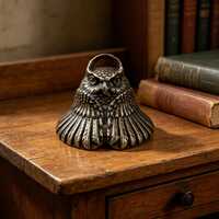Retro Brass Owl Bell, Wind Chime Pendant. Small Desktop Ornament