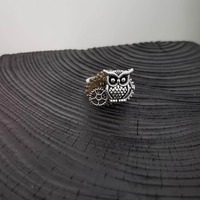 Steampunk Owl Ring, Vintage Gear Statement Jewelry, Gothic Boho Animal Accessory