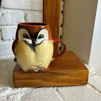 Vintage Goebel Ceramic Owl Mug LARGE, Brown Yellow, West Germany