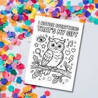 ADHD Owl Coloring Page: Mindfulness Adult Sheet (PDF PNG)