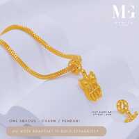 22K 916 Gold Owl Abacus Charm / Pendant