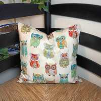14x14 Funky Owls Accent Pillow Cover.