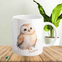 Owl Mug Gift for Owl Tea Lover Cup Custom Bird Mug for Animal Lover Gift idea Christening Mug, Thank