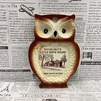 Vintage Roosevelt's Little White House Souvenir Owl Spoon Rest RARE