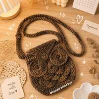 Handmade Crochet Owl Bag | Cottagecore Boho Shoulder Purse, Woodland Accessory