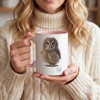 Personalised Owl Mug, Custom Owl Coffee Cup, Owl Lover Gift, Custom Name Mug, Cute Woodland Animal M