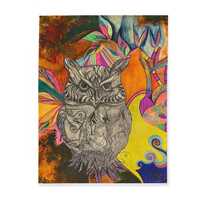 Psychedelic Owl Artwork Arctic Fleece Blanket | Colorful Abstract Nature