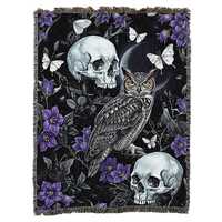Owl Garden Blanket - Gift Tapestry Throw Blanket Woven from Cotton - Made in The USA