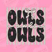 Polka Dot Preppy Stripes Owls Png, Sublimation Design, Game Day Png, Owls Mascot Png, Printable Desi