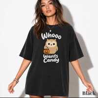 Whooo Wants Candy Shirt | Funny Owl Halloween Tee | Cute Animal Halloween Gift