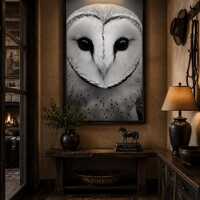 Barn Owl Fine Art Print | Black White Wildlife Wall Art | Museum Quality Matte Print | Owl Portrait