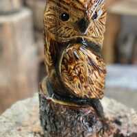 1ft Horned Owl Carving