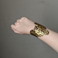 Bracelet manchette vintage hibou art nouveau moderniste