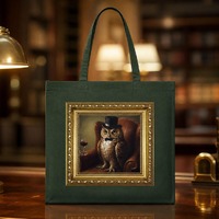 Owl Tote Bag with Framed Animal Portrait Print