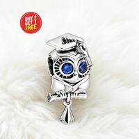 Wise Owl Graduation Sterling Silver Charm Personalized gift Jewelry gift for her