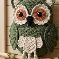Forest Owl Crochet Pattern, Owl Wall Hanging Pattern, Crochet Owl Decor, Woodland Owl Crochet, Rusti
