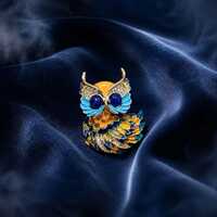 Cute Owl Pin Brooch for Women, Colorful Animal Jewelry, Charming Gift for Her